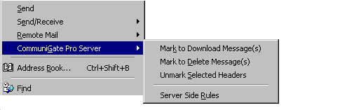 MAPI Tools Menu